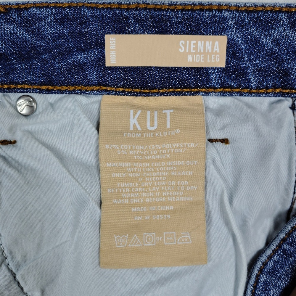KUT from the Kloth Sienna Wide Leg High Rise Blue Denim Jeans Womens 16 RN 58539 - Picture 5 of 9